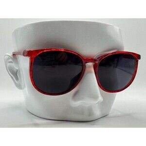 NEW Vintage Sunglasses | Preppy Plastic Style | Grey Lens Bright Red Frame #855